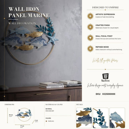 Wanddecoratie Marine 77×5×63 cm