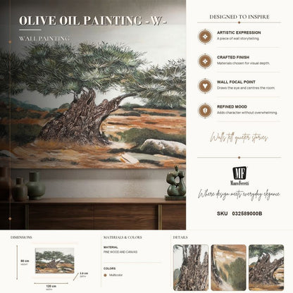 Schilderij Olive Oil Painting -w- 120×3,8×80 cm