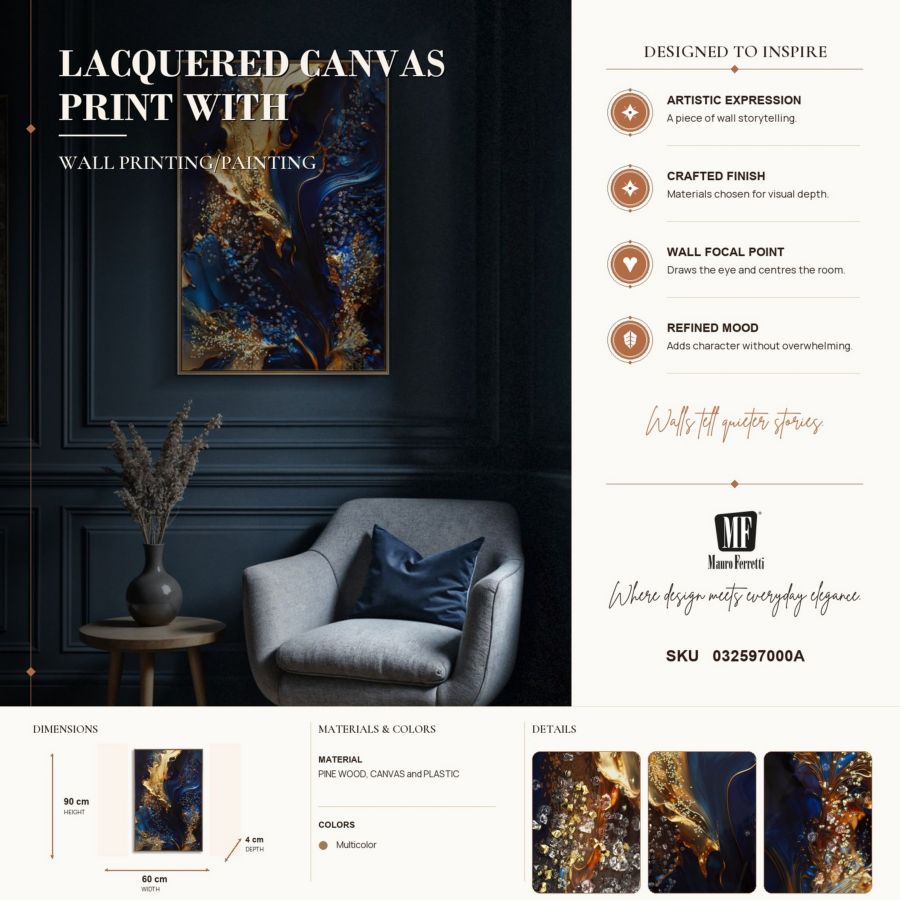 Schilderij Lacquered Canvas Print With Frame Andromeda -a- 60×4×90 cm