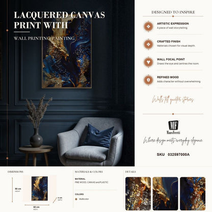 Schilderij Lacquered Canvas Print With Frame Andromeda -a- 60×4×90 cm