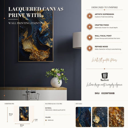 Schilderij Lacquered Canvas Print With Frame Andromeda -b- 60×4×90 cm