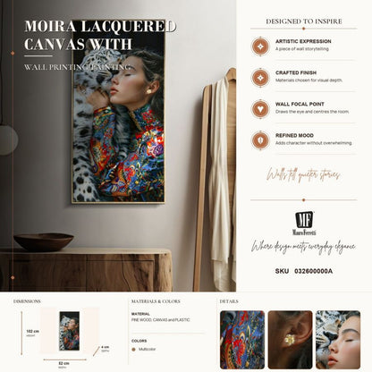 Schilderij Moira Lacquered Canvas With Frame -a- 52×4×102 cm