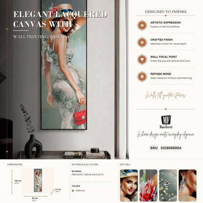 Schilderij Elegant Lacquered Canvas With Frame -h- 52×4,5×152 cm