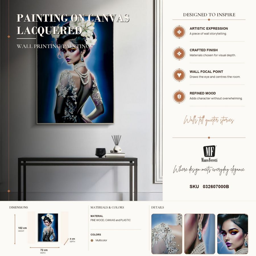 Schilderij On Canvas Lacquered Isabel With Frame -b- 72×4×102 cm