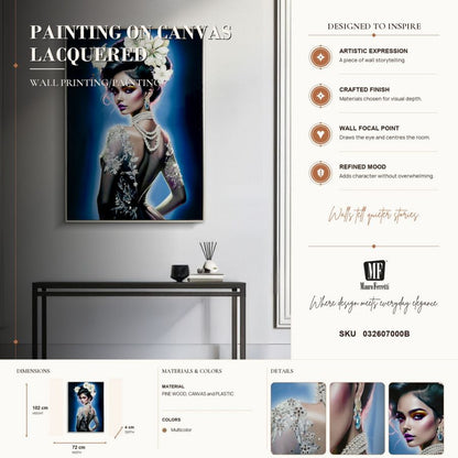 Schilderij On Canvas Lacquered Isabel With Frame -b- 72×4×102 cm