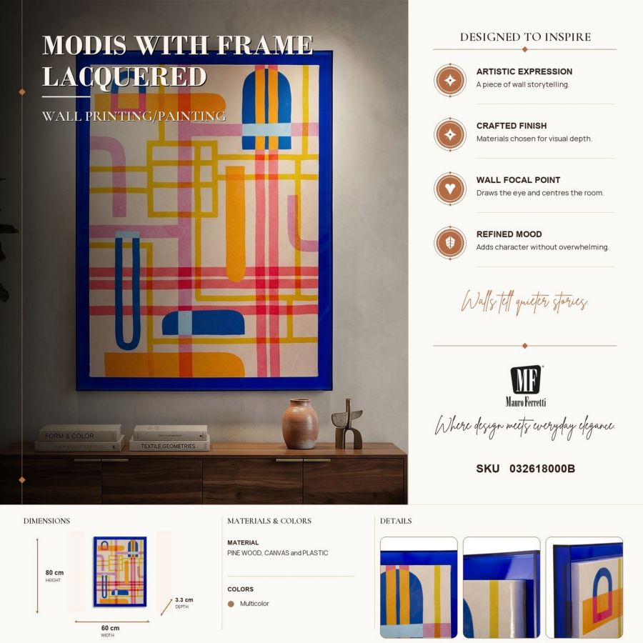 Schilderij Modis With Frame Lacquered Canvas Print -b- 60×3,3×80 cm