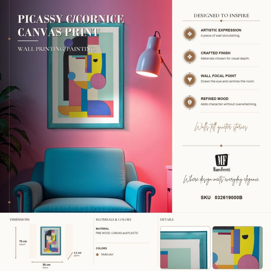 Schilderij Picassy C/cornice Canvas Print -b- 50×3,3×70 cm