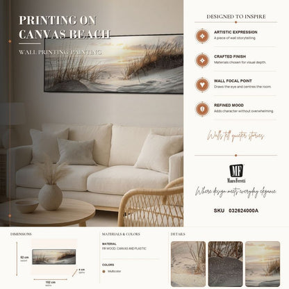 Schilderij On Canvas Beach Laquared With Frame -a- 152×4×52 cm