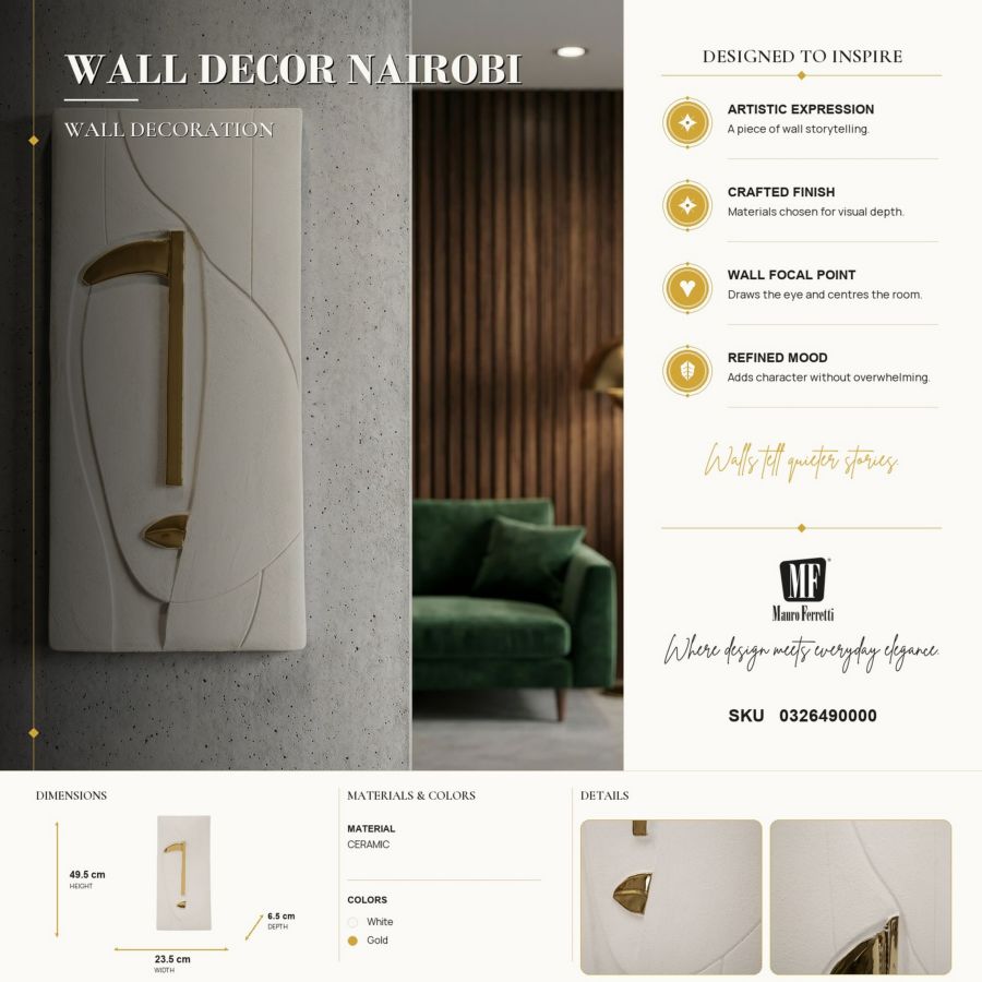 Wanddecoratie Nairobi 23,5×6,5×49,5 cm