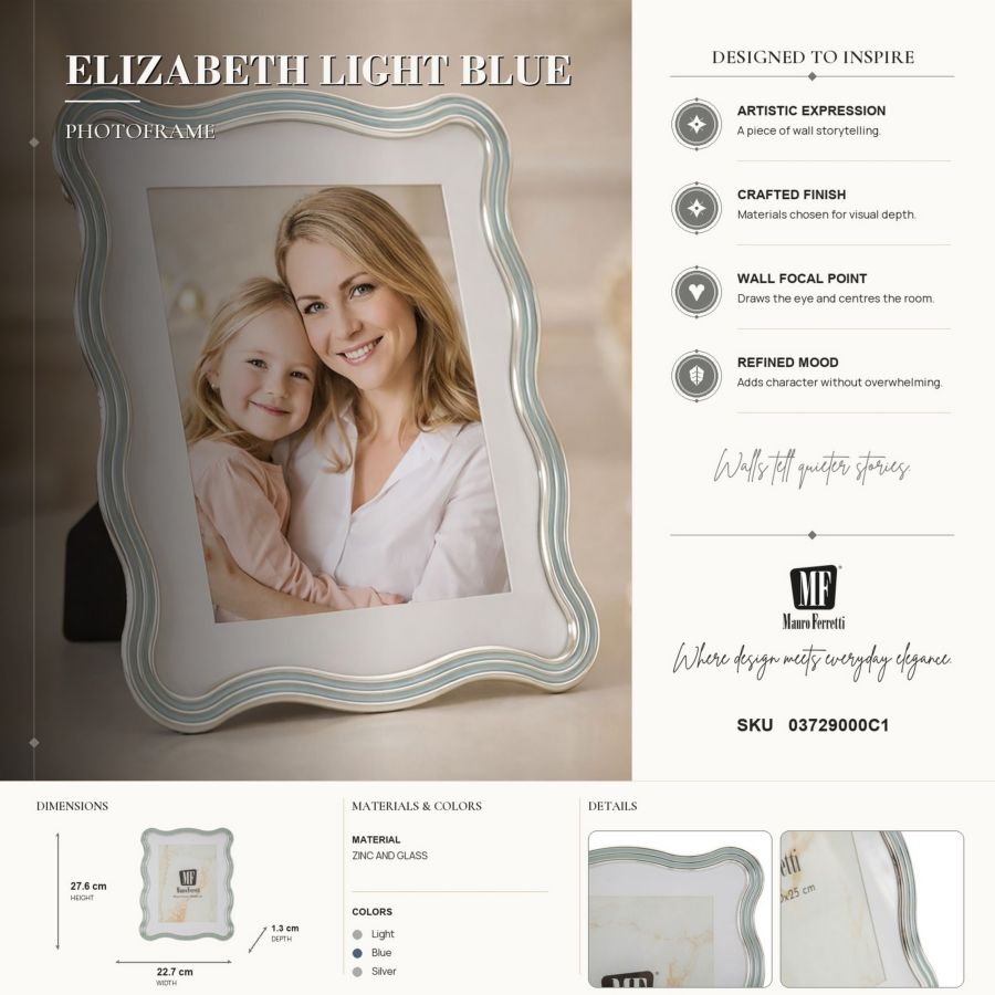 Fotolijst Elizabeth Light Blue 22,7×1,3×27,6 cm