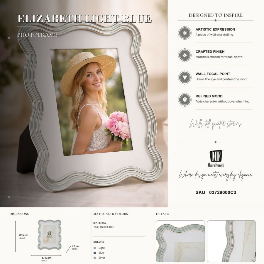 Fotolijst Elizabeth Light Blue 17,5×1,3×22,5 cm