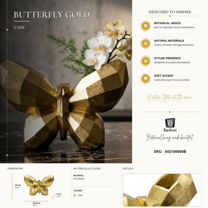 Vaas Butterfly Gold 22,5×8×15 cm