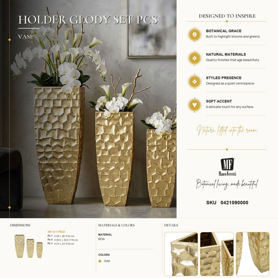 Vaashouder Glody Set 3 Pcs 38×38×94 cm