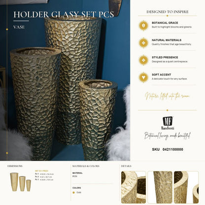 Vaashouder Glasy Set 3 Pcs Ø 50,8×114,9 cm