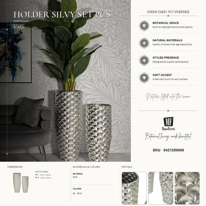 Vaashouder Silvy Set 2 Pcs Ø 37×92 cm