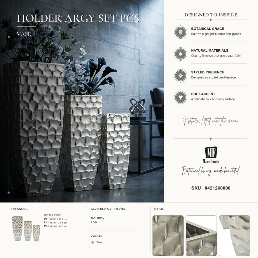 Vaashouder Argy Set 3 Pcs Ø 38,1×90,8 cm