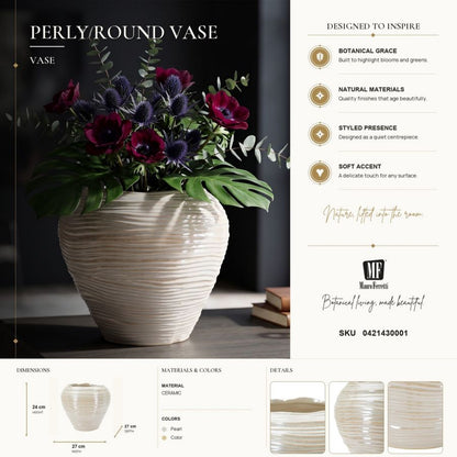 Vaas Perly Round Vase Ø 27×24 cm
