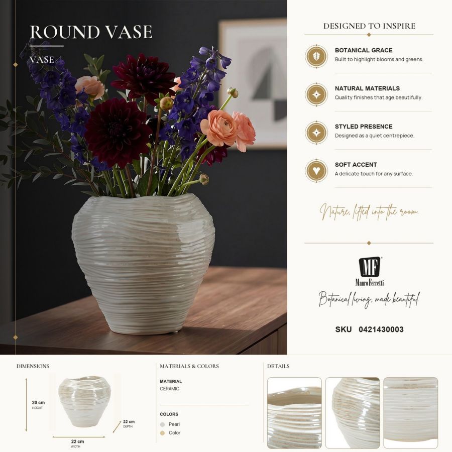 Vaas Cm Round Vase Ø 22 X 20