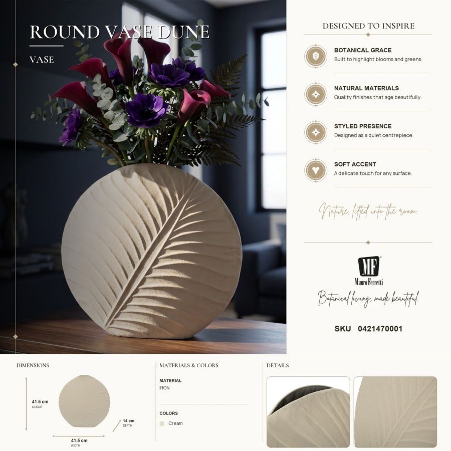 Vaas Round Vase Dune Ø 41,5×14 cm