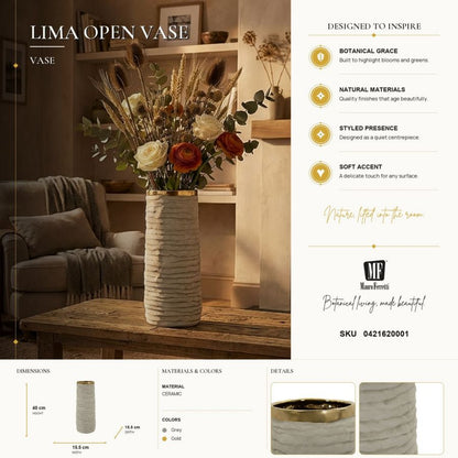 Vaas Lima Open Vase Ø 15,5×40 cm