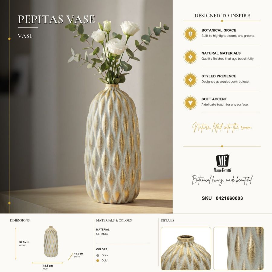 Vaas Pepitas Vase Ø 18,5×37,5 cm