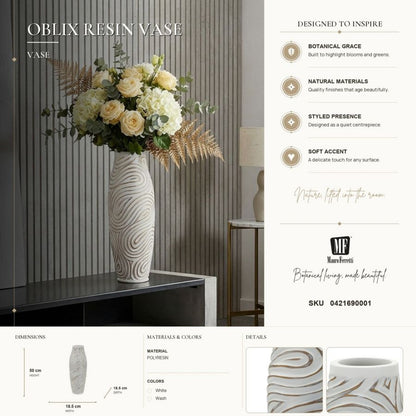 Vaas Oblix Resin Vase Ø 18,5×50 cm