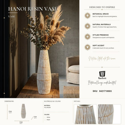 Vaas Hanoi Resin Vase Ø 17×47 cm