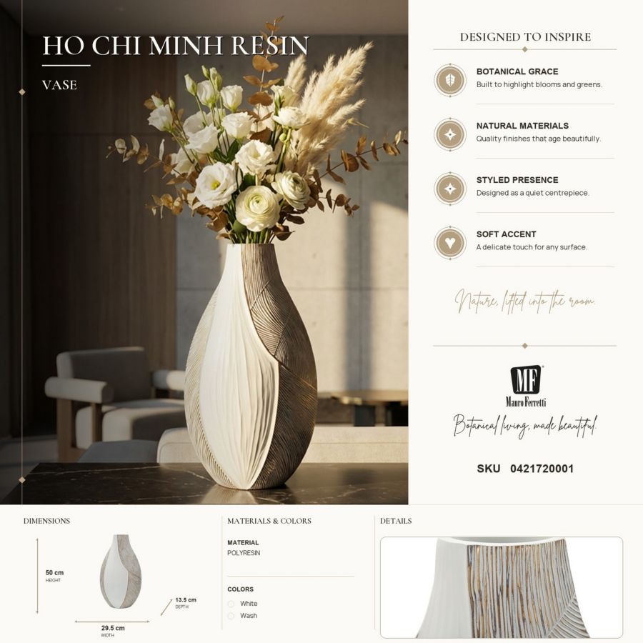Vaas Ho Chi Minh Resin Vase 29,5×13,5×50 cm