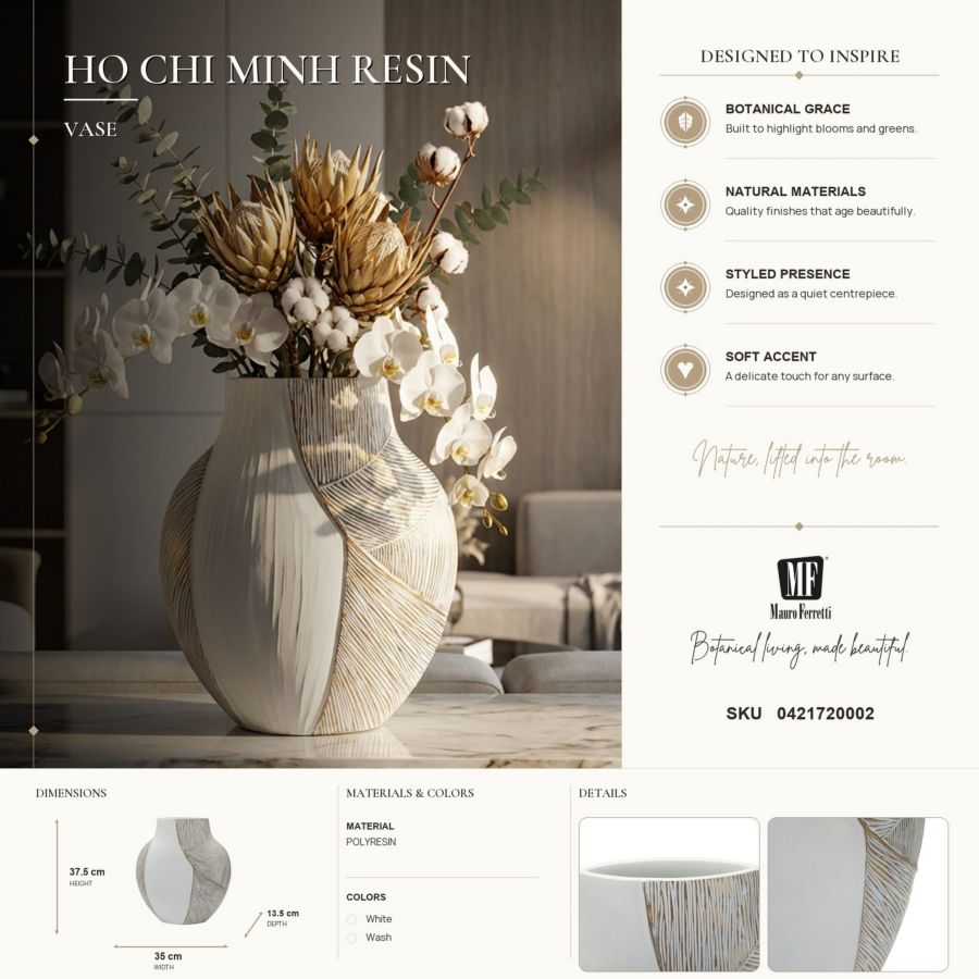 Vaas Ho Chi Minh Resin Vase 35×13,5×37,5 cm