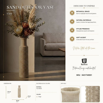 Vaas Sand Outdoor Vase Ø 28×110 cm