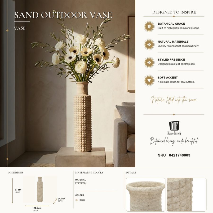 Vaas Sand Outdoor Vase Ø 24,5×97 cm
