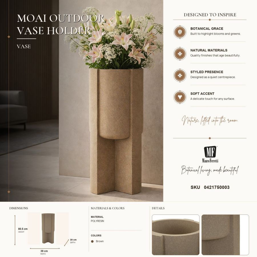 Vaas Moai Outdoor Vase Holder Ø 39×80,5 cm
