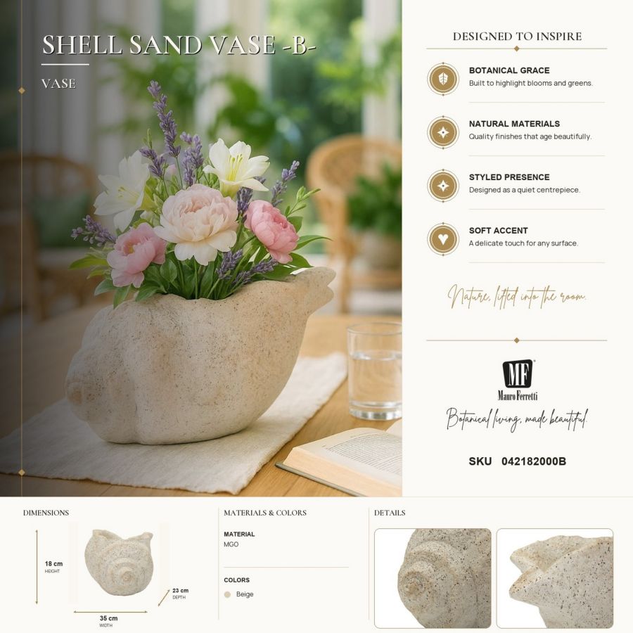 Vaas Shell Sand Vase -b- 35×23×18 cm