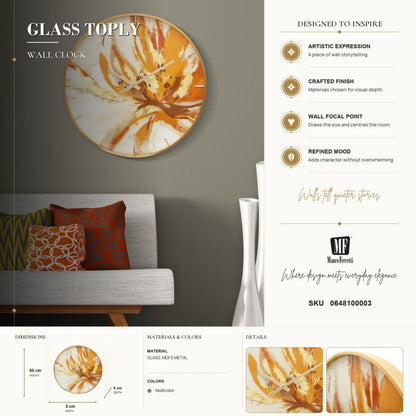 Wandklok Glass Toply Ø 60×5 cm