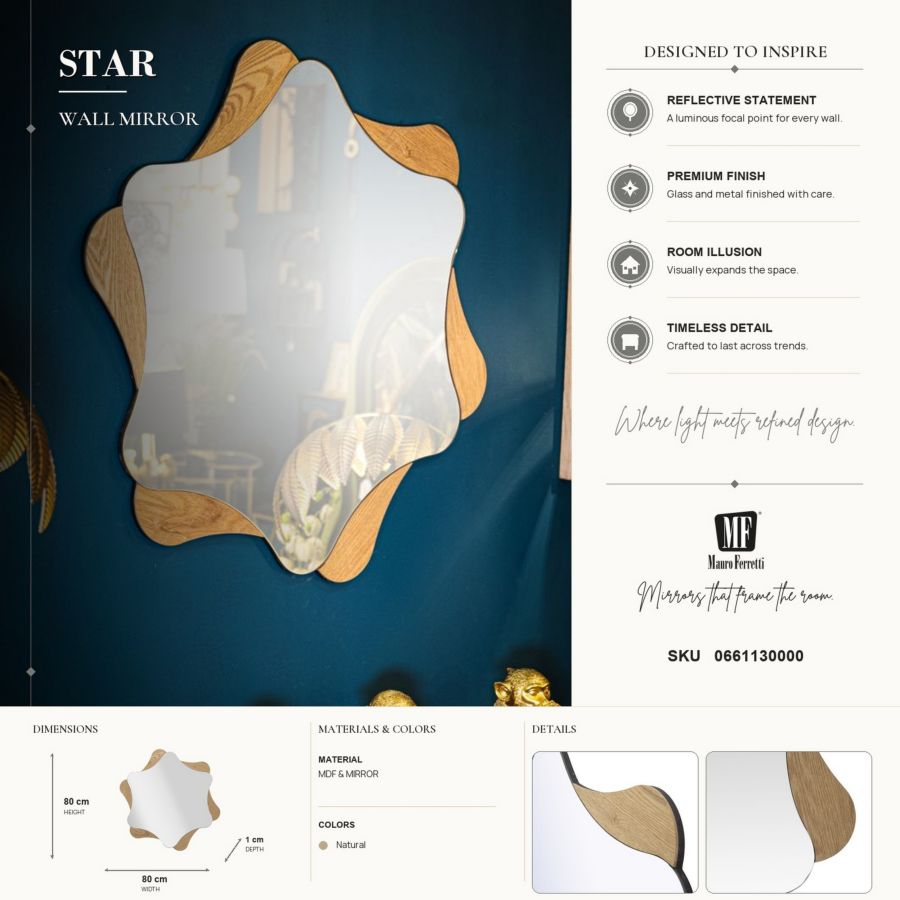 Spiegel Star Ø 80×1 cm
