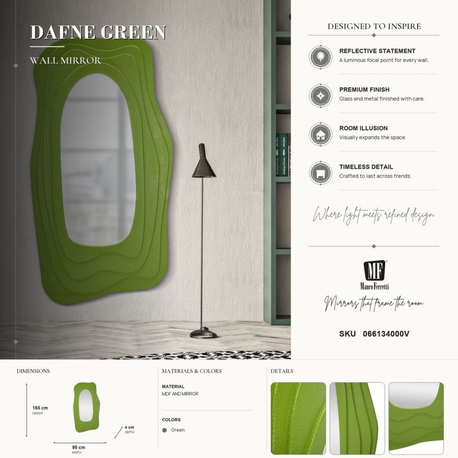 Spiegel Dafne Green 90×4×165 cm