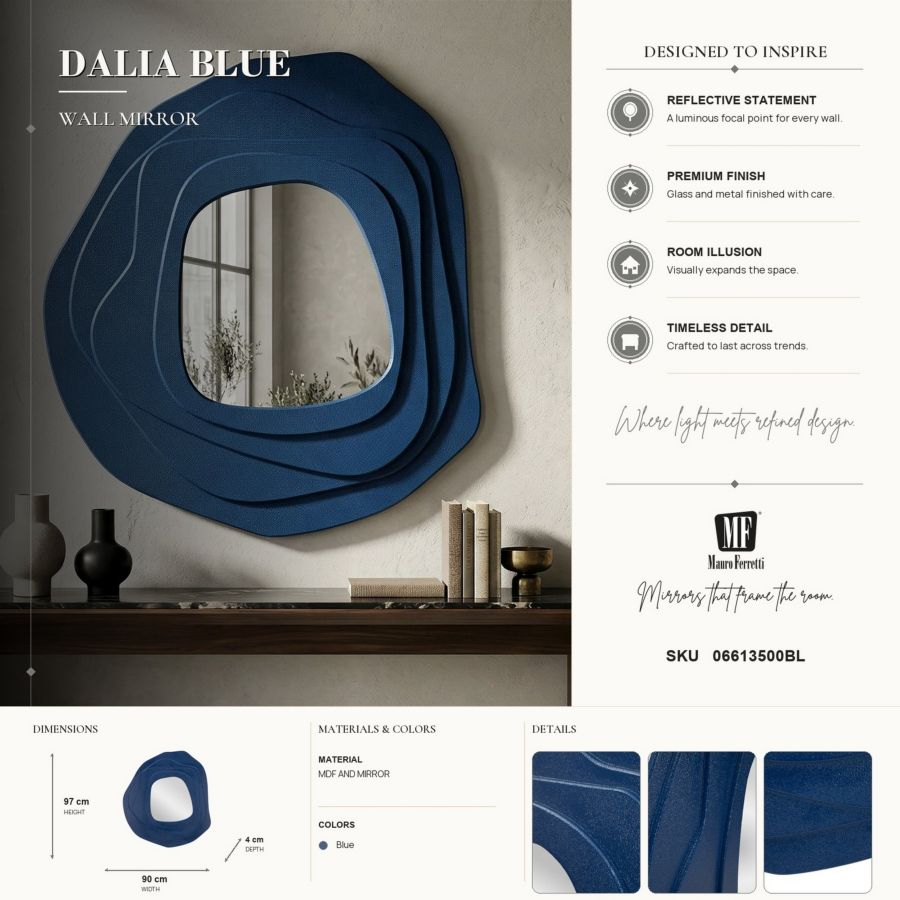 Spiegel Dalia Blue 90×4×97 cm