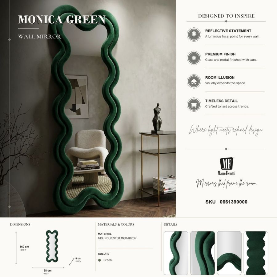 Spiegel Monica Green 58×4×160 cm