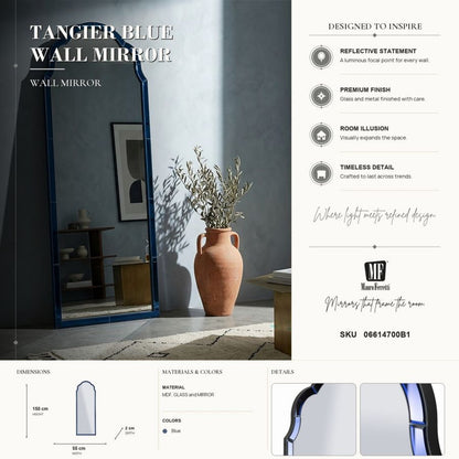 Spiegel Tangier Blue Wall Mirror 55×2×150 cm