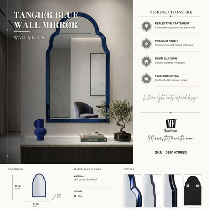 Spiegel Tangier Blue Wall Mirror 47×1×80 cm