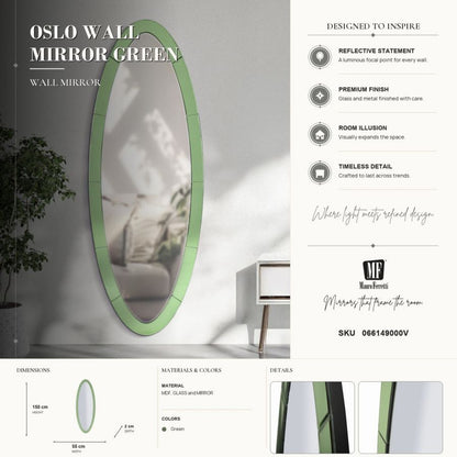 Spiegel Oslo Wall Mirror Green 55×2×150 cm