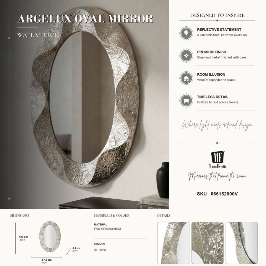 Spiegel Argelux Oval Mirror 87,5×6,5×128 cm