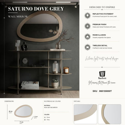 Spiegel Saturno Dove Grey 71×1,5×48 cm