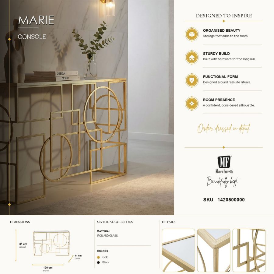Consoletafel Marie 120×41×81 cm