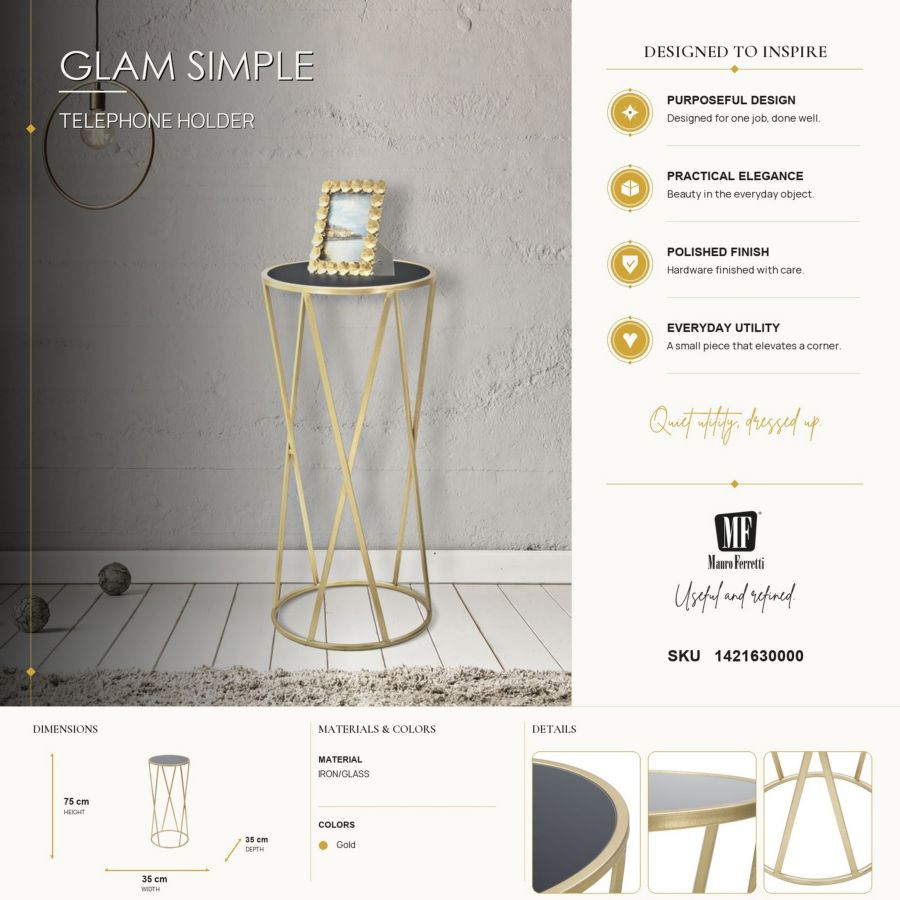 Telefoonhouder Telephone Holder Glam Simple Ø 35×75 cm