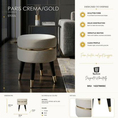 Kruk Paris Crema/gold Ø 35×40,5 cm