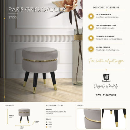 Kruk Paris Grigio/gold Ø 35×40,5 cm