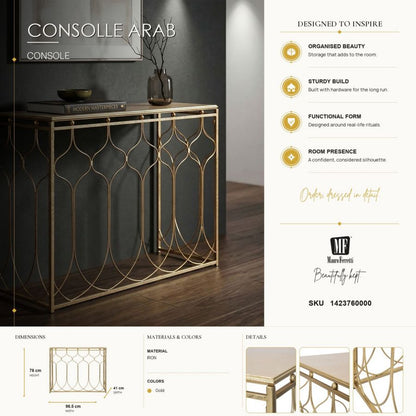 Consoletafel Consolle Arab 96,5×41×78 cm