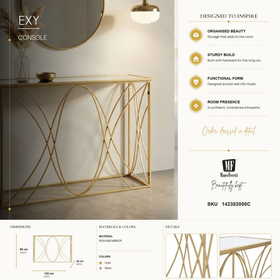 Consoletafel Exy 120×40×80 cm