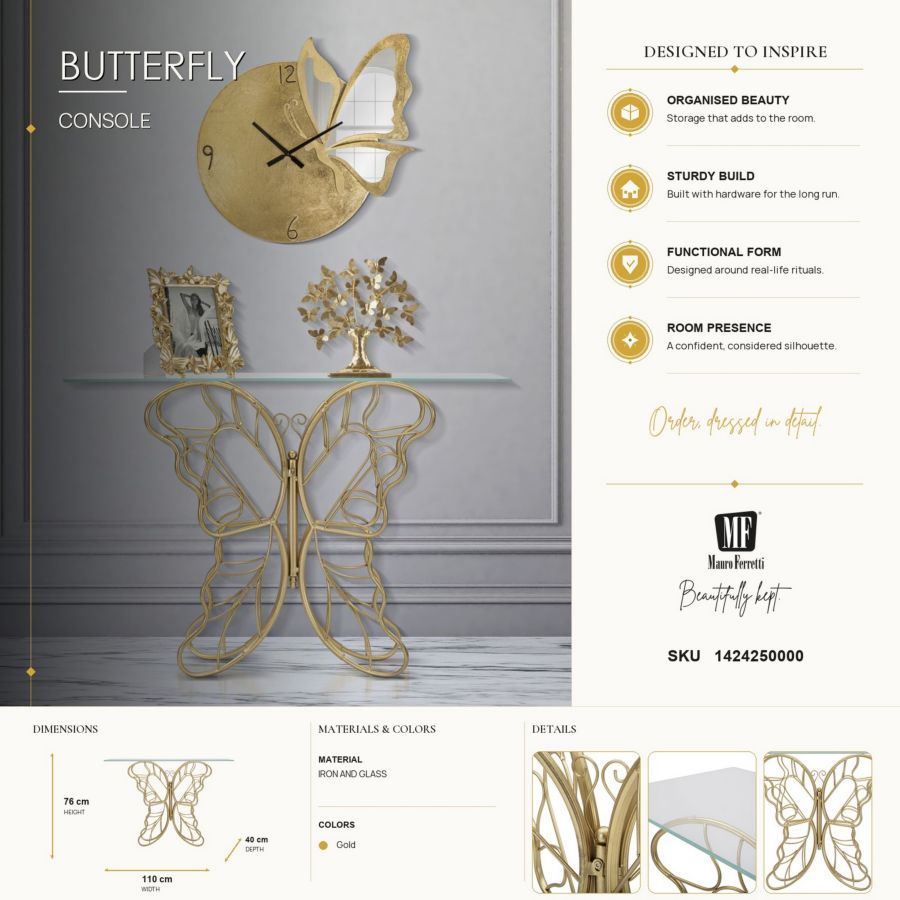 Consoletafel Butterfly 110×40×76 cm
